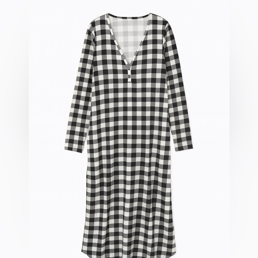 Black and White Button Down Intimates Nightgown